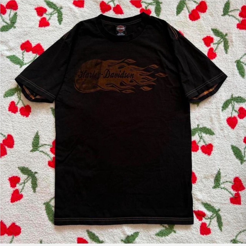 Harley-Davidson Black and Brown Flame Tee